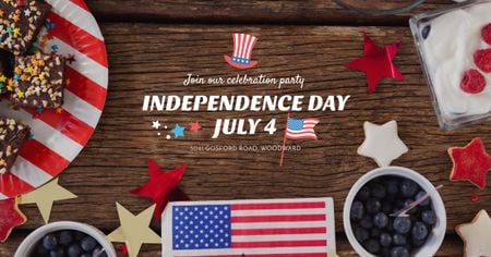 Template di design USA Independence Day Celebration Facebook AD