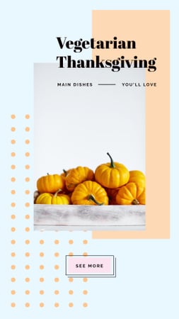 Yellow small Thanksgiving pumpkins Instagram Story Modelo de Design