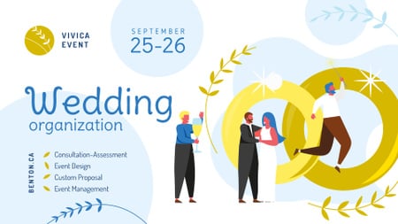 Wedding Planning Services Happy Newlyweds  FB event cover Modelo de Design
