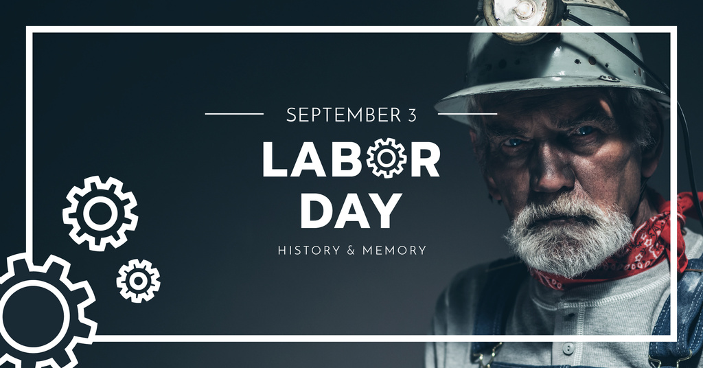 Designvorlage Labor Day with Elder Worker für Facebook AD