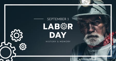 Labor Day with Elder Worker Facebook AD tervezősablon