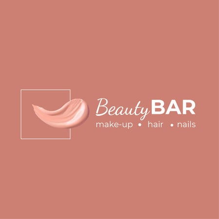 Beauty Bar Ad with Cream Smear in Pink Logo Design Template