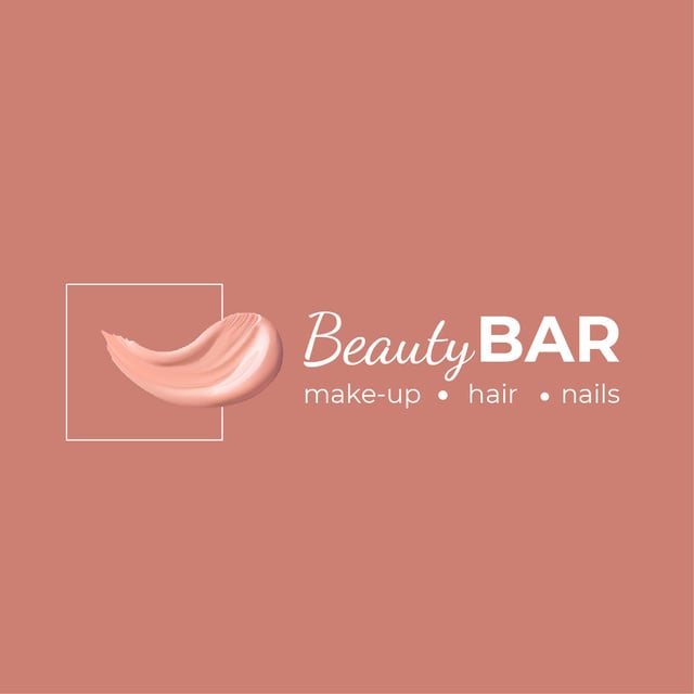Beauty Bar Ad with Cream Smear in Pink Logo – шаблон для дизайна