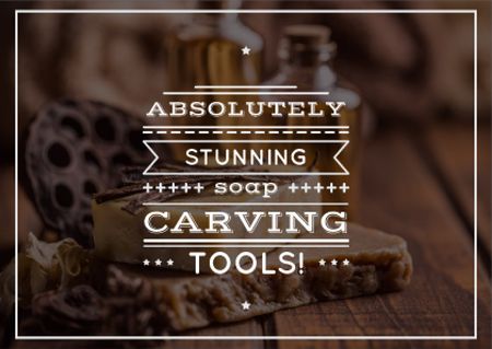 Carving tools advertisement Card Modelo de Design