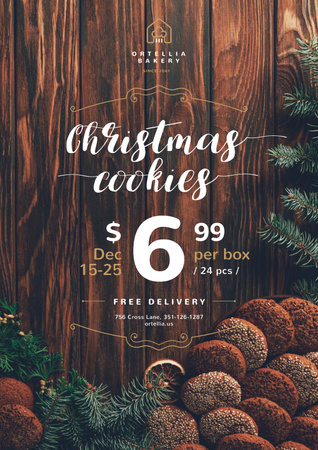 Christmas Offer with Sweet Cookies Poster tervezősablon
