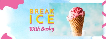 Sweet Ice Cream Offer in Blue Facebook cover Design Template