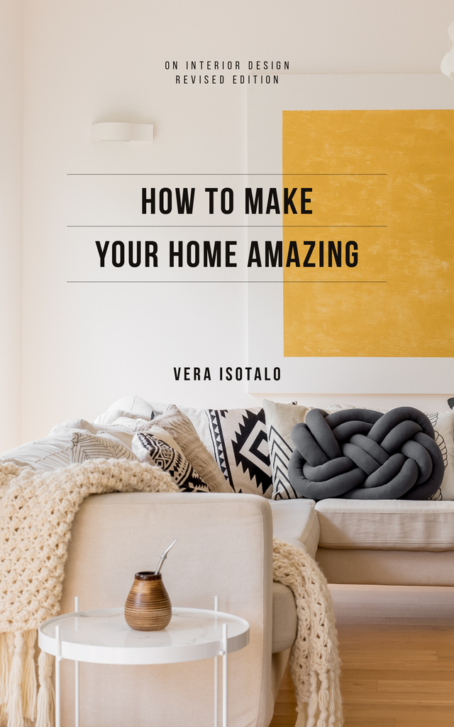 Plantilla de diseño de Home Styling Guide Cozy Interior in Light Colors Book Cover 