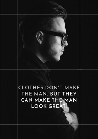 Ontwerpsjabloon van Poster van Citation about a man clothes