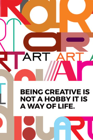 Creativity Quote on colorful Letters Tumblr Tasarım Şablonu