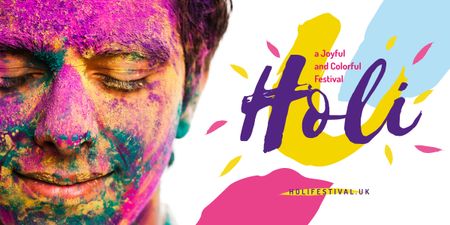 Indian Holi festival celebration Image Design Template