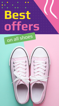 Footwear Offer with Pink Gumshoes Instagram Story tervezősablon