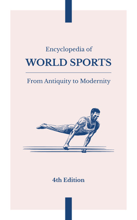 Encyclopedia of World Sports with Image of Gymnast Book Cover tervezősablon