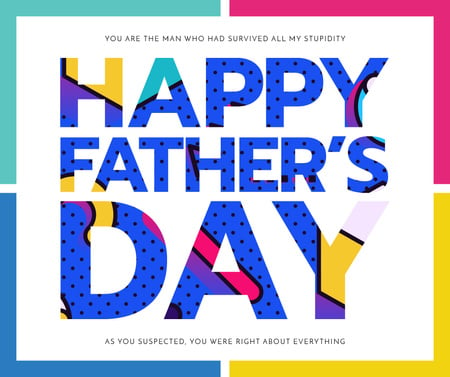 Father's Day colorful Greeting Facebook tervezősablon