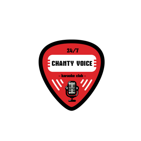 Plantilla de diseño de Promoción de Karaoke Club con icono de micrófono Logo 