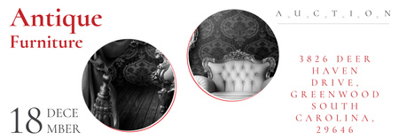 Antique Furniture Auction with armchair Tumblr Modelo de Design