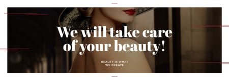 Beauty Services Ad with Fashionable Woman Tumblr tervezősablon