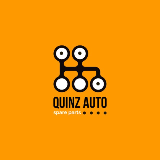 Car Spare parts Ad with Transmission Icon Animated Logo Πρότυπο σχεδίασης