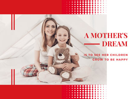 Plantilla de diseño de Happy mother with her daughter Postcard 