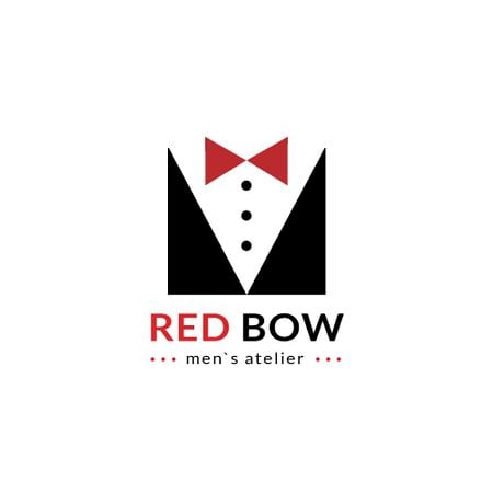 Atelier de moda com terno masculino com gravata borboleta Animated Logo Modelo de Design
