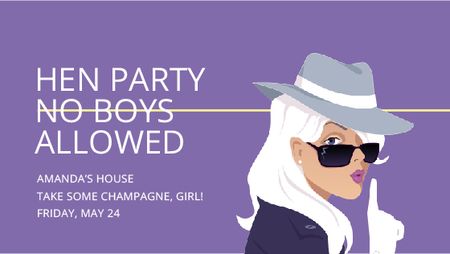 Hen Party invitation with Stylish Girl Title tervezősablon
