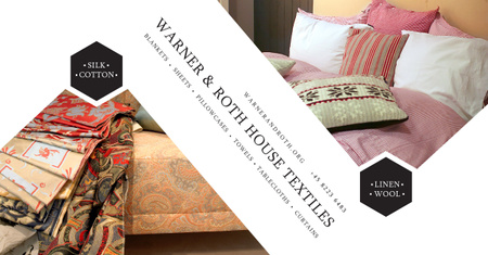 Platilla de diseño House Textiles Offer with colorful pillows Facebook AD