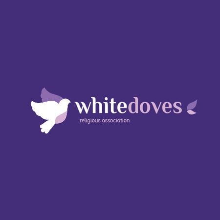 Religious Association with Flying Doves Birds Animated Logo Design Template