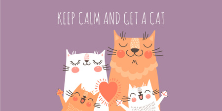 Adoption inspiration Funny Cat family Image Design Template