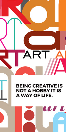 Template di design Creativity Quote on colorful Letters Graphic