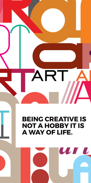 Plantilla de diseño de Creativity Quote on colorful Letters Graphic 