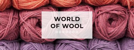 Plantilla de diseño de Knitting Wool Yarn Skeins Facebook cover 
