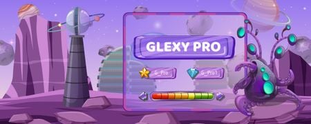 Чарівна фіолетова планета в космосі Twitch Profile Banner – шаблон для дизайну