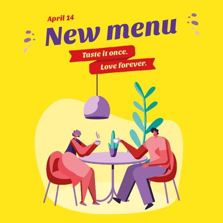 Template di design Cafe Promotion Couple Drinking Coffee Animated Post