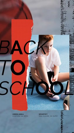 Back to School Offer Kid Tying Gumshoes Instagram Video Story Modelo de Design