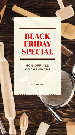 Modèle de visuel Black Friday Offer Kitchenware Sale - Instagram Story