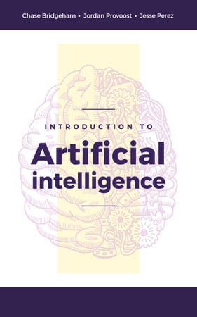 Artificial Intelligence Concept Brain Model Book Cover Tasarım Şablonu
