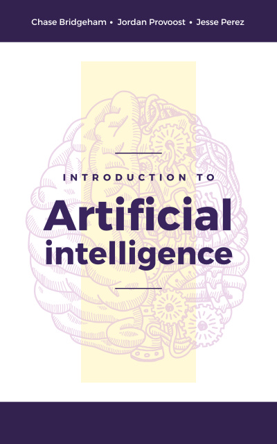Artificial Intelligence Concept Brain Model Book Cover tervezősablon