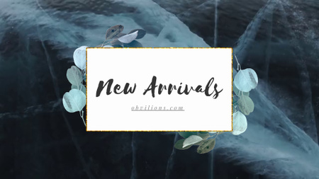 New Arrivals Ad Green Leaves Frame Full HD video Design Template