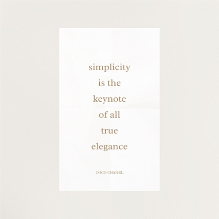 Elegance quote in white frame Instagram Design Template