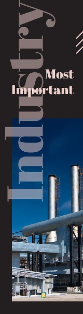 Industrial Plant Promotion with Chimneys Skyscraper Design Template