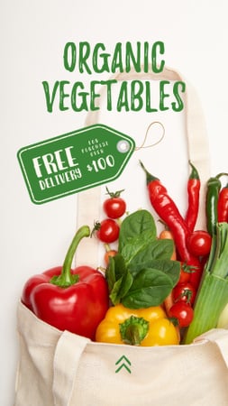 Plantilla de diseño de Verduras orgánicas en bolsa ecológica Instagram Story 