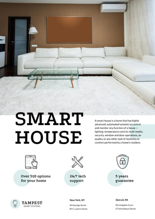 Smart House Technology Offer Poster Modelo de Design