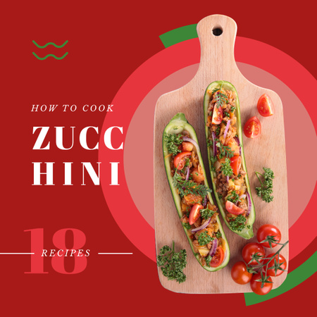 Cooking stuffed zucchini Instagram Design Template