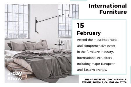 Plantilla de diseño de International furniture show Announcement Gift Certificate 
