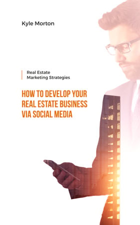 Designvorlage Tips for Promoting Real Estate Business in Social Media für Book Cover