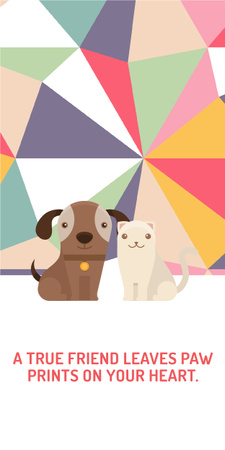 Plantilla de diseño de Pets Quote Cute Dog and Cat Graphic 