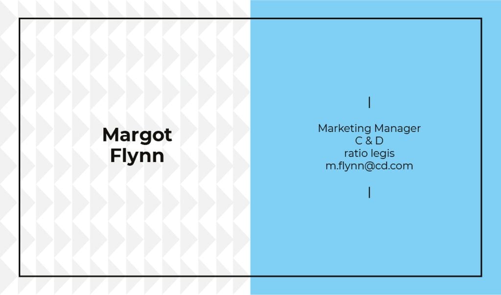 Marketing Manager Contacts with Geometric Pattern in Blue Business cardデザインテンプレート