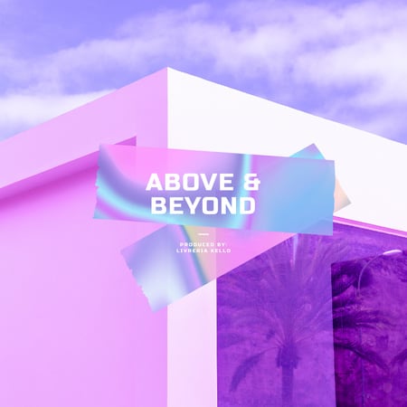 Ontwerpsjabloon van Album Cover van Kleurrijk verloop over abstract gebouw