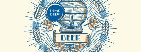 Platilla de diseño Home brew beer Vintage illustration Facebook cover