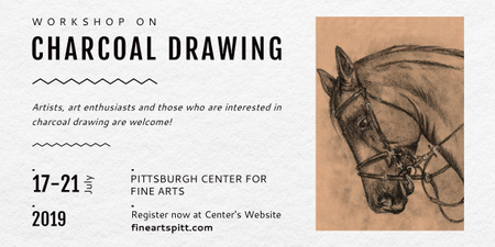 Drawing Workshop Announcement Horse Image Image Tasarım Şablonu
