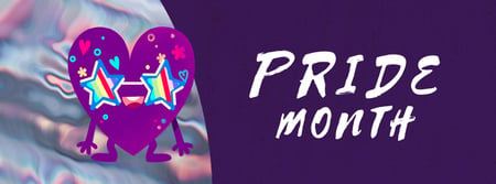 Heart in rainbow glasses for Pride Month Facebook Video cover tervezősablon